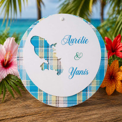 Faire-part mariage rond Madras – Martinique