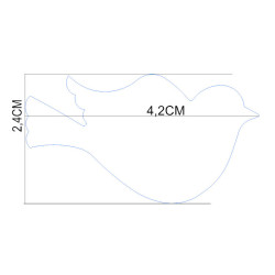 Étiquette en Forme d'oiseau - Fond blanc ou ivoire
