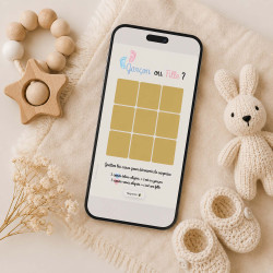 Carte virtuelle à gratter – Révélation de genre garçon • Morpion cœurs