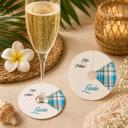 Marque-place pied de verre “collerette” Madras