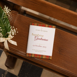 Livret de messe baptême Madras personnalisé