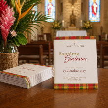 Livret de messe baptême Madras personnalisé