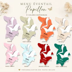 Menu Éventail Papillon