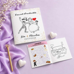 Livret d’activités mariage personnalisé – Version éco – 6 motifs au choix