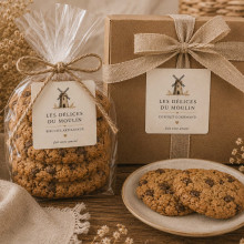 Étiquettes carrées autocollantes personnalisées – Packaging artisanal