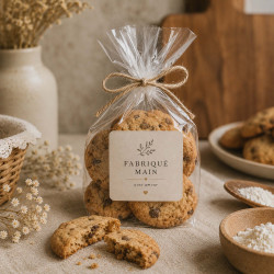 Étiquettes carrées autocollantes personnalisées – Packaging artisanal