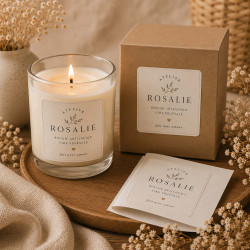 Étiquettes carrées autocollantes personnalisées – Packaging artisanal