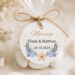 Étiquette ou sticker mariage Bloomette