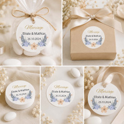 Étiquette ou sticker mariage Bloomette