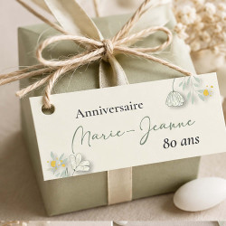 Étiquette anniversaire personnalisée "Fleur de Vie"