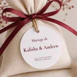 Étiquette ronde mariage et anniversaire – Minimaliste