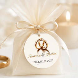 Étiquette mariage Alliances Dorées