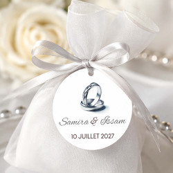 Étiquette mariage Alliances Argentées