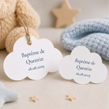 Étiquette nuage personnalisée baptême & anniversaire