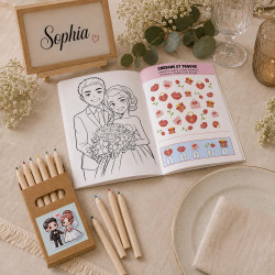 Livret d'activités mariage personnalisé – 16 couples de mariés au choix