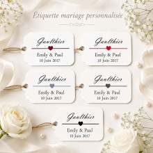 Étiquette mariage personnalisée – Cœur Signature