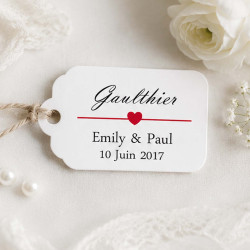 Étiquette mariage personnalisée – Cœur Signature