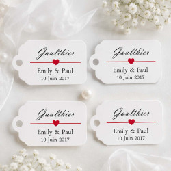 Étiquette mariage personnalisée – Cœur Signature