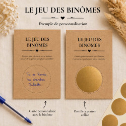 Jeu des Binômes à gratter – Animation mariage & photos souvenirs