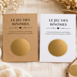Jeu des Binômes à gratter – Animation mariage & photos souvenirs