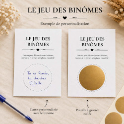 Jeu des Binômes à gratter – Animation mariage & photos souvenirs