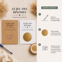 Jeu des Binômes à gratter – Animation mariage & photos souvenirs