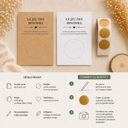 Jeu des Binômes à gratter – Animation mariage & photos souvenirs