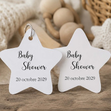 Étiquette Dragées Étoile Arrondie Baby Shower