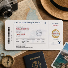 Carte d'embarquement personnalisée à gratter – Destination surprise