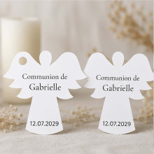 Étiquette ange personnalisée – Baptême, communion et confirmation