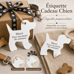 Étiquette cadeau chien personnalisée