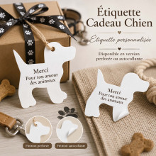 Étiquette cadeau chien personnalisée