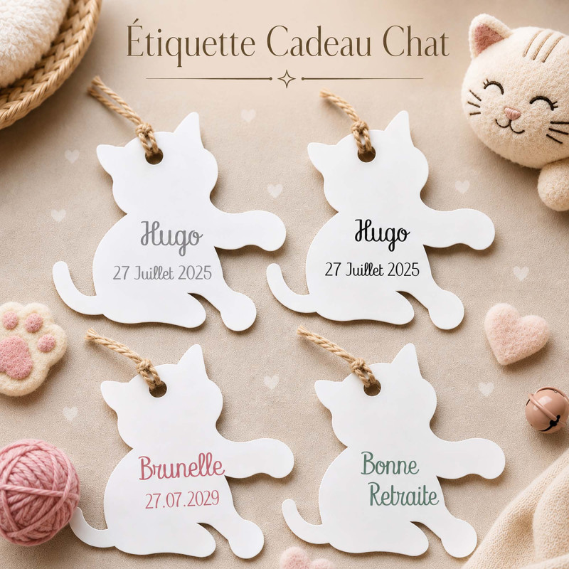 Étiquette Chat personnalisée