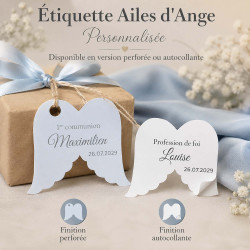Étiquette Ailes d'Ange personnalisée