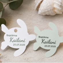 Étiquette Tortue personnalisée | Baptême, anniversaire & thème marin