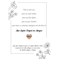 Carte de Remerciement Décès