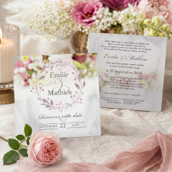 Faire-part personnalisé - Collection Rose Shabby Chic