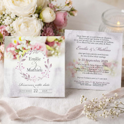 Faire-part personnalisé - Collection Rose Shabby Chic