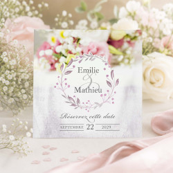Faire-part personnalisé - Collection Rose Shabby Chic