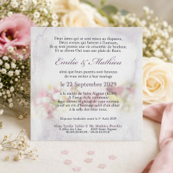 Faire-part personnalisé - Collection Rose Shabby Chic