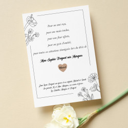 Carte de Remerciement Décès