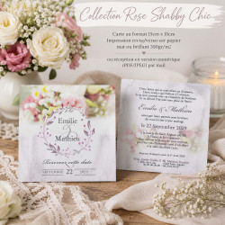Faire-part personnalisé - Collection Rose Shabby Chic