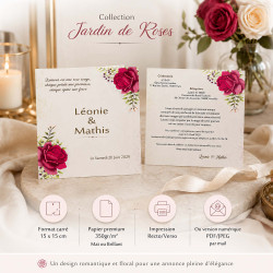 Faire-part personnalisé - Collection Jardin de Roses