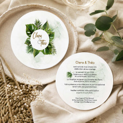 Faire-part personnalisé - Collection Feuillage Tropical
