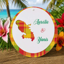 Faire-part mariage rond Madras – Martinique