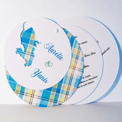 Faire-part mariage rond Madras – Martinique