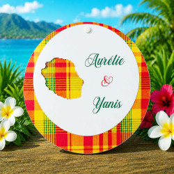 Faire-part mariage rond Madras – La Réunion