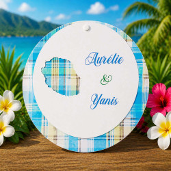 Faire-part mariage rond Madras – La Réunion