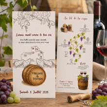 Faire-part mariage personnalisé - Au Fil de la Vigne