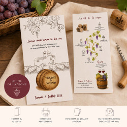 Faire-part mariage personnalisé - Au Fil de la Vigne